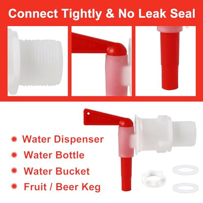 Plastic Spigot Bottling Spigot, 4PCS Beer Faucet Tap Plastic Spigot for 5 Gallon Bucket Beer Fermentation Spigot Homebrew Bucket Fermenter - color: Red, size: 4PCS