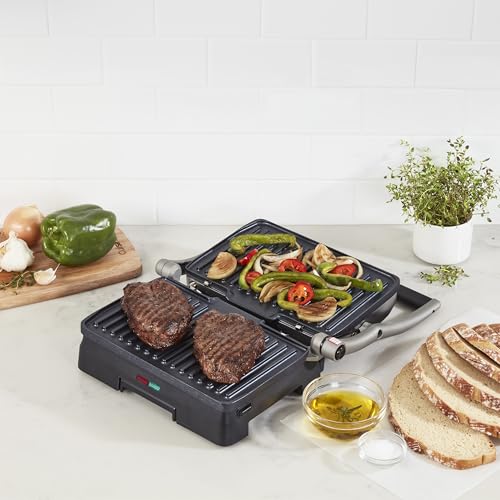 Cuisinart Griddler® Indoor Grill & Panini Press, Dishwasher-Safe Nonstick Cooking Plates, Stainless Steel, GR-11NAS - style: New Version- Griddler