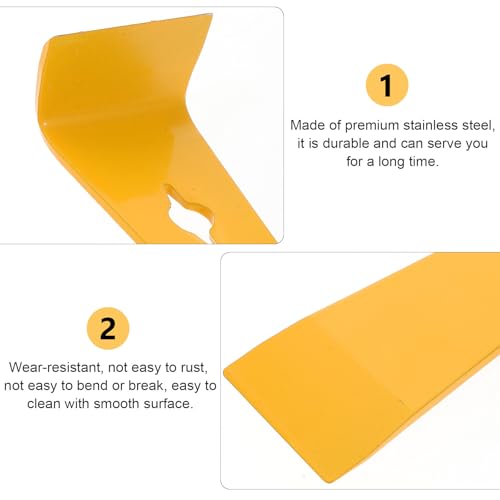 LIFKOME 2pcs Stainless Steel Hive Tool Beekeeping Equipment with Wear-Resistant Smooth Surface, Yellow Beehive Scraper Tools for Professional Beekeepers