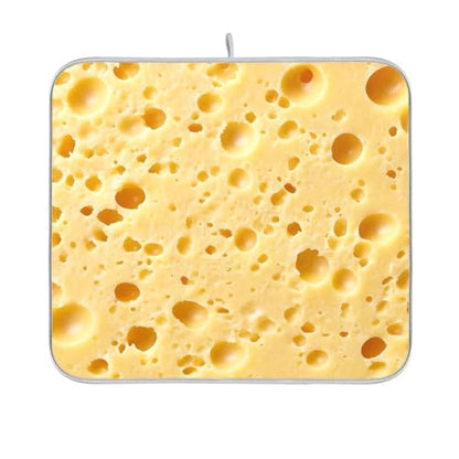 Yellow Cheese Texture Dish mat Counter mats for Kitchen 18 x 24 tapete para cocina