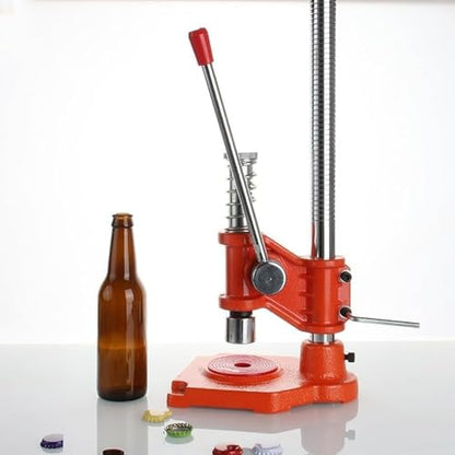 Bottle Capper Beer Bottle Capper Tool with Non-Slip Base - Manual Capping Machine Beer and Soft Drinks - Heavy Duty Metal Crimper Bench Bottle