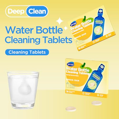 Water Bottle Cleaning Tablets, 36 Pack Bottle Clean Tablet Hydration Bladder Cleansing Tablets,Individually Packed, Orange Flavor - size: 1 Count (Pack of 36)