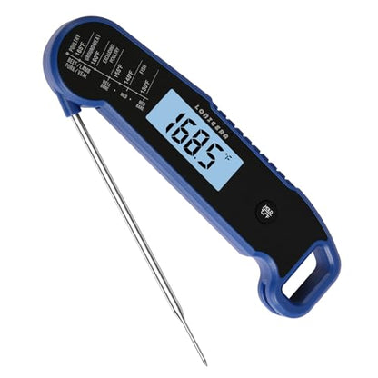 Lonicera Digital Meat Thermometer for Food Cooking. Instant Read Within 1 Sec and ±0.9℉ Accuracy with Thermocouple Sensor. IP67 Waterproof, Auto-Rotating Display, Auto Wake up (Blueberry) - color: BLUE