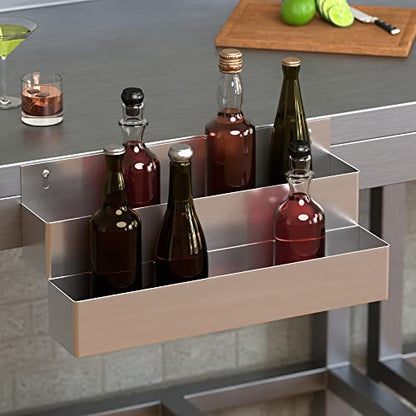 Stainless Steel Double Tier Speed Rail, Liquor Rack, Speed Rack, Bottle Holder - 22 Inch - size: 22 Inch, style: Double Tier