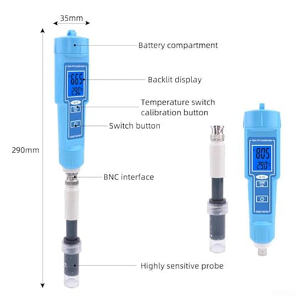 Digital pH Meter for Food - Spear-Tip Tester Probe, PH Thermometer Pen for Soil Fruits Meat Lab, Digital Acidity Tester for Fermentation Canning