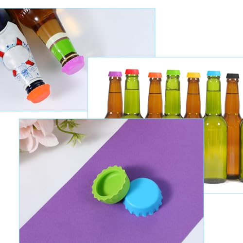 120 PCS Silicone Rubber Bottles Caps, 8 Colors Reusable Beer Caps for Home Brewing Beer, Soft Drink, Wine Bottle, Beers Bottle, Soda Bottles Kitchen Gadgets