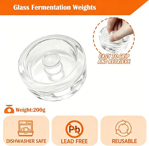 Mason Jar Fermentation Kit, 2 Pack 32oz Wide Mouth Glass Jars with Airlocks & Glass Weights – For Kimchi, Sauerkraut, Pickles, Fermenting & Canning (2)