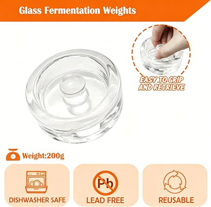 Mason Jar Fermentation Kit, 2 Pack 32oz Wide Mouth Glass Jars with Airlocks & Glass Weights – For Kimchi, Sauerkraut, Pickles, Fermenting & Canning (2)