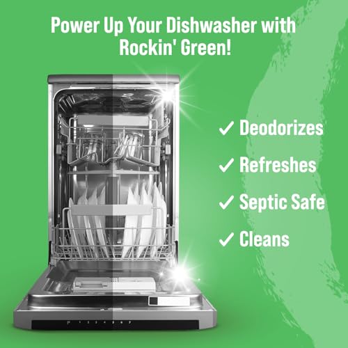 Rockin' Green Deep Cleaning and Deodorizing Tablets for Dishwashers, Washing Machines, and Garbage Disposals, Removes Odor and Residue (Dishwasher Cleaning Tablets, 24 Pack) - size: 1 Count (Pack of 24), style: Dishwasher Cleaning Tablets