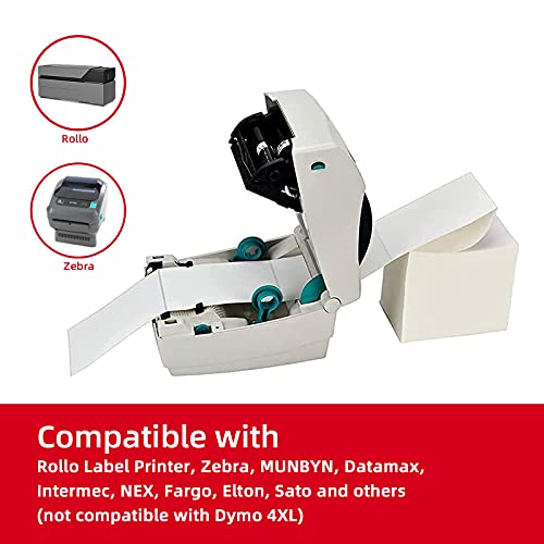 Misofuki 4x6 1 Stack 1000 Labels Fanfold Direct Thermal Shipping Labels Compatible with Rollo, MUNBYN, Zebra, Fargo Label Printer, Permanent Adhesive White Commercial Grade Labels for Thermal Printers - color: F-1-wh