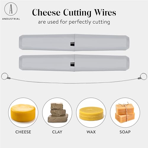 ANDUSTRIAL Stainless Steel Cheese Cutting Replacement Wires for Soft and Hard Cheese, Butter, Soap, Clay - 12 Wires Only, 24" Long - Easy to Use and Clean