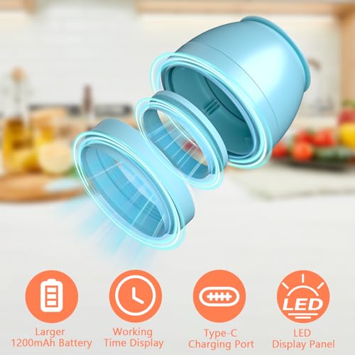 Zivif Electric Mason Jar Vacuum Sealer Kit for Wide & Regular Mouth Jars, Automatic Jar Sealer for Food Storage & Fermentation, Includes 10 Mason Jar Lids, Blue - color: Blue