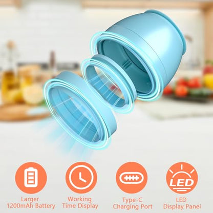 Zivif Electric Mason Jar Vacuum Sealer Kit for Wide & Regular Mouth Jars, Automatic Jar Sealer for Food Storage & Fermentation, Includes 10 Mason Jar Lids, Blue - color: Blue