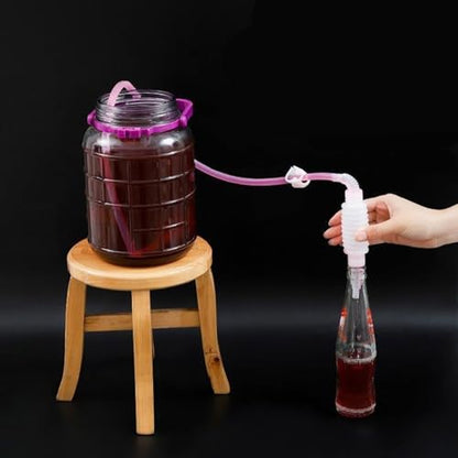 3 Piece Automatic Wine Pouring Tool Food Safe Beer Siphon Tube Pumps for Commercial and Household Applications Beer Dispensing Tool - color: C