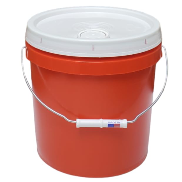 2 Gallon Bucket Pail with Lid & Handle Pour Spout Leak Proof BPA Free Food Safe HDPE Storage Container AirTight Premium Quality Buckets All Purposes Dry & Liquid Contents FDA Compliance (Pumpkin) - color: Pumpkin