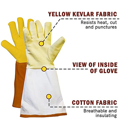 Suse's Kinder Welding Gloves Mig Tig Available in Sizes: XS, Small, Medium, Large, Xl, XXL, XXXL - color: Brown Yellow, size: Small