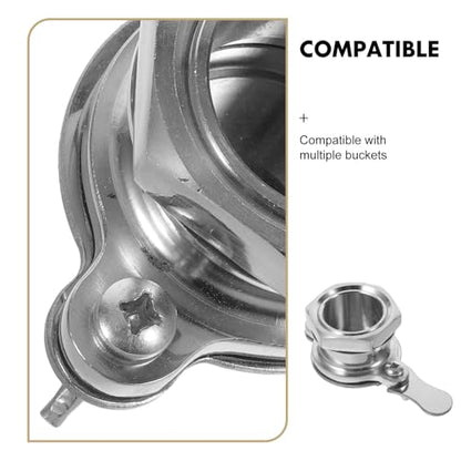 SEWACC Stainless Steel Honey Gate Valve and Honey Tap for Beekeeping Extractor Bottling Equipment Liquid Dispensing Valve Compatible with Gallon Buckets for Harvesting