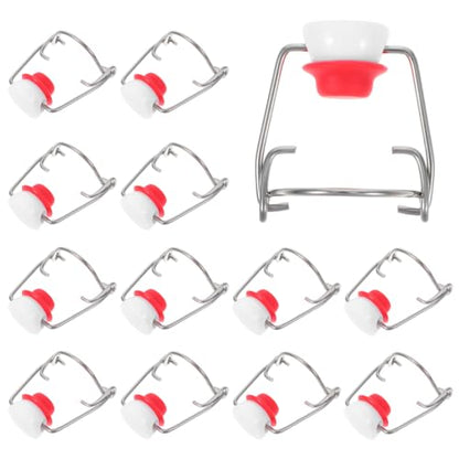 VOSAREA 15pcs Airtight Swing Top Bottle Caps Leakproof Stainless Steel and Silicone Lids for Soda and Beer Bottles Convenient Closure for Freshness