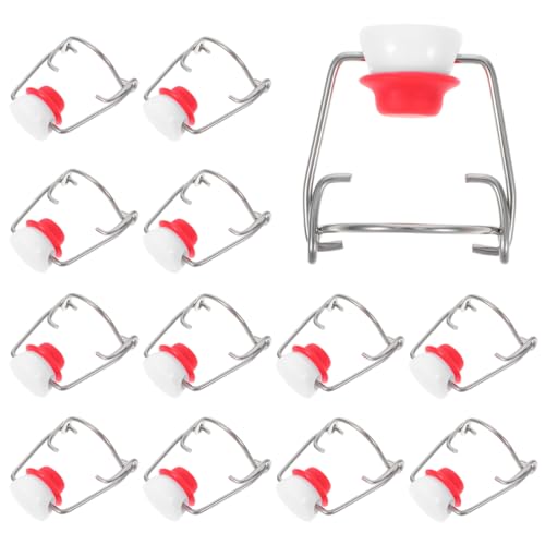 VOSAREA 15pcs Airtight Swing Top Bottle Caps Leakproof Stainless Steel and Silicone Lids for Soda and Beer Bottles Convenient Closure for Freshness