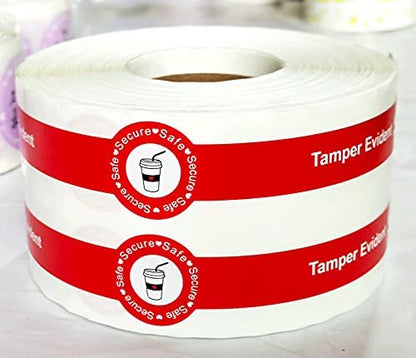 Tamper Evident Seals Stickers for Drink Lids Food Delivery Safety Labels | Waterproof Vinyl Tamper Proof Freshness Stickers for Coffee Shop Bakery Small Business Takeout Cups Secure Seal