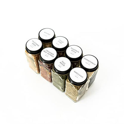 Round Spice Labels Stickers for Glass Jars - 140 Preprinted Waterproof Spice Jar Labels Stickers for Top of Lids, Seasoning Labels Only, Kitchen Pantry Organization - style: White Round Spice Labels