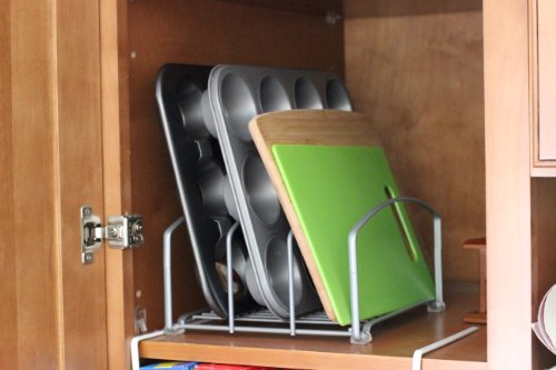 Deco Brothers Cookware Organizer Rack for Kitchen Cabinet, 3 Slot Holder, Silver - color: Silver