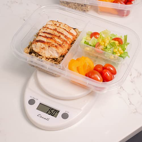Escali Primo Digital Food Scale Multi-Functional Kitchen Scale and Baking Scale for Precise Weight Measuring and Portion Control, 8.5 x 6 x 1.5 inches, White - color: White