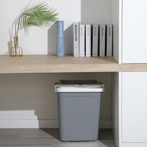 Ashfield & Harkness: Airtight Pet Food Storage Container - 23 Qt, Grey - Holds 20 lbs, Lightweight Bin & Measuring Scooper, Dogs-Cats-Animal Supplies - color: Grey, size: 20 lbs