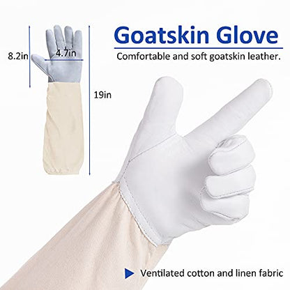 Professional Bee Suits for Men Women Sting Proof with Round Veil, Sting-Proof Full Body Protection Beekeeping Suit with Glove - size: XXL-for 70-75Inch