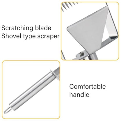 Stainless Steel Honeys Cutting Tool Reverse Hook Uncapping Fork with Ergonomic Handle Bees Hives Scraper Beekeeping Tool