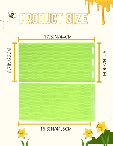 Silicone Beeswax Sheet Mold Press for Foundation Reusable Non-Stick Bee Wax Sheet Mold for Candle Making and Beekeeping Tools (2-Pack)