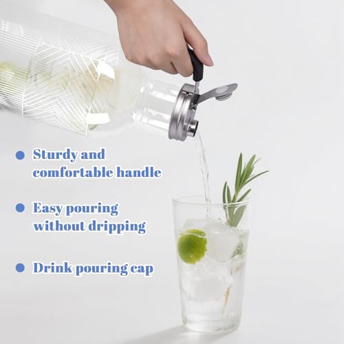 2 Pack Mason Jar Lids Stainless Steel Mason Jar Pour Spout Lid Regular Mouth with Handle Flip Cap Airtight Handle Lid,Canning Supplies. Leak Proof Seal Cover Easy To Open (70MM) - size: 70MM