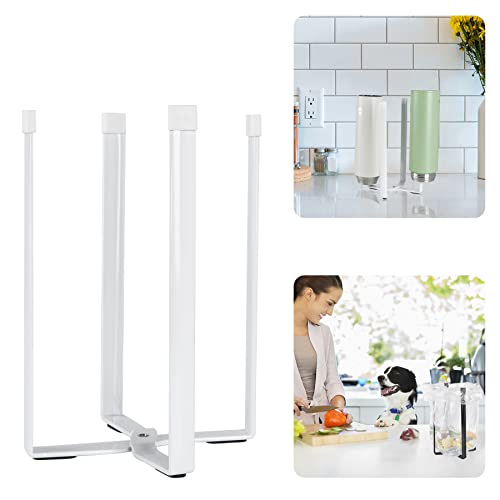Kitchen Countertop Drying Rack for Bottles, Cups and Plastic Bags - Multifunctional Holder with Shelf and Trash Bag, White - color: White