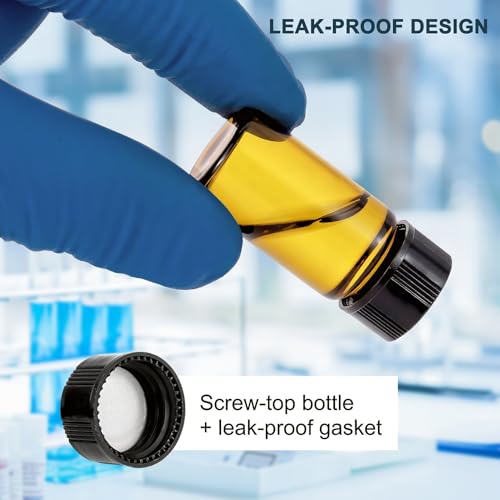 10 pcs 5ml Brown Glass Small Bottles, Screw Cap Lab Vials, Liquid Sample Collection Containers for Lab and Travel - style: 5ML 10- Pack