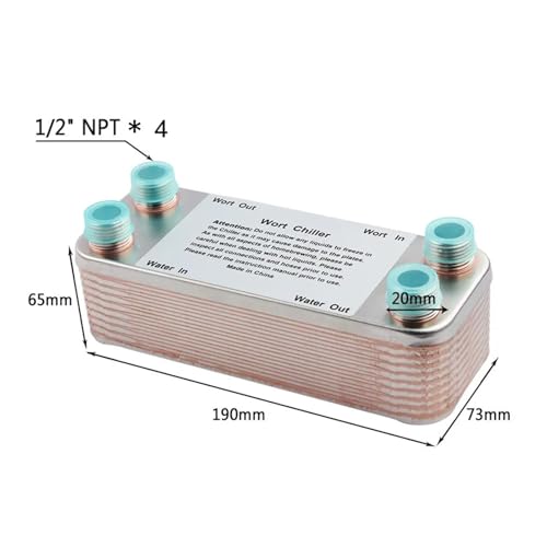 20/30/40 Plates Heat Exchanger Wort Chiller, Stainless Steel Counter Flow Chiller Bar Homebrew Beer Cooler Tools(20 Plates) - size: 20 Plates