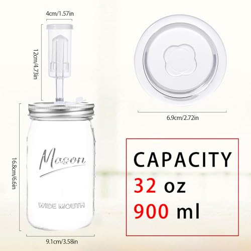 32 oz Fermentation Jar,2 Pack Fermentation kit with Fermenting Weights and Airlocks,Pickle Jar for Fermenting,Pickling,Canning,Mead Making