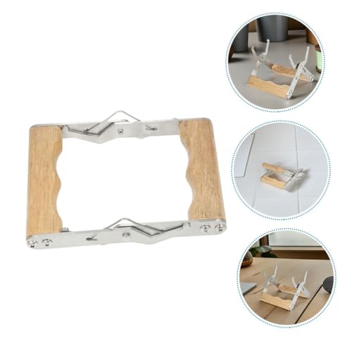 Operitacx 4pcs Beekeeping Frame Grip and Beehive Frame Holder Stainless Steel Clamp with Wood Handle for Hive Management