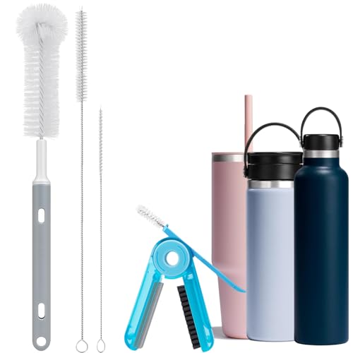 Palksky Water Bottle Cleaner Brush Kit for Hydroflask, Wide Straw Lid Brushes and Long Handle Scrubbing Bottles Brush for Hydro Flask 16/24/32/40 oz Cups - size: 4 Pack