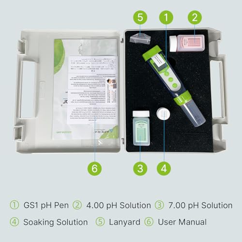 Apera Instruments AI101G GroStar Series GS1 pH Pen Tester Kit with Replaceable Double-Junction pH Probe for Hydroponics Water Quality Testing, Gen II - style: pH