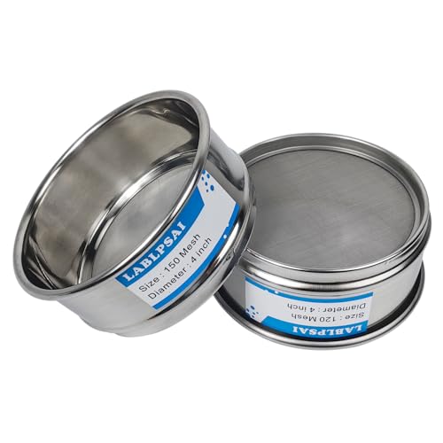 120 Mesh Lab Sieves 4" Diameter 304 Stainless Steel Wire Cloth Test Sieve for Industrial Laboratory Home - size: 120 mesh