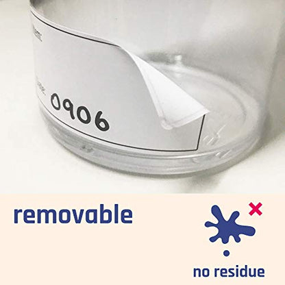 200 Pieces, 2" x 1", Removable Food Labels for Freezer Storage, Date Stickers to Write On - size: 200 Pack
