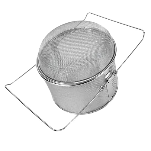 EVGATSAUTO Honey Strainer, 304 Stainless Steel Double Layer Honey Filter, Fine Mesh Sieve for Beekeeping Harvesting, High Efficiency Straining, Home Making and Apiary Use