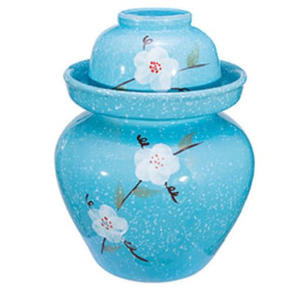 MRYBD Pickle Jar Large Traditional Sichuan Chinese Ceramic Fermenting Jar with Water Seal Airlock Lid, Ceramic Fermentation Crock for Pickling, Kimchi, Sauerkraut blue-8L - color: Blue, size: 8L