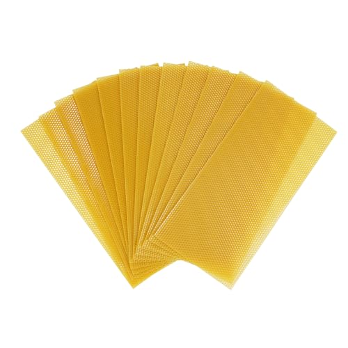 YUASDUU 30PCS Beeswax Sheets, Beehive Wax Foundation Sheets Natural Beeswax Honeycomb Sheets Beeswax for Candle Making Bee Hive Foundation Sheets for Beekeeping Candle Making