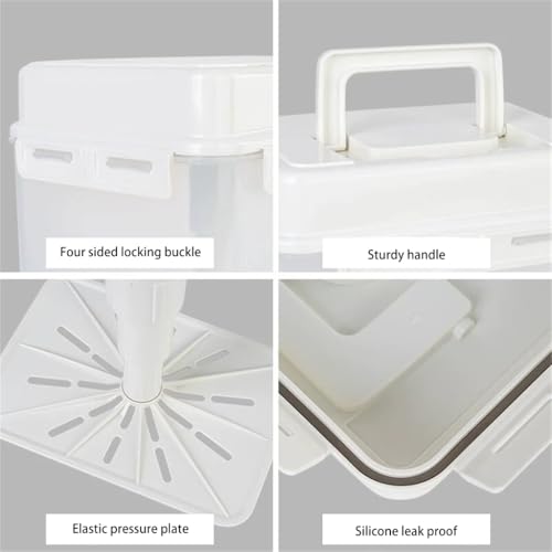 Plastics Pickle Jar with Handle Kimchi Press and Fermentation Box Sealed Container Kitchens Food Storage Organizers - color: 5