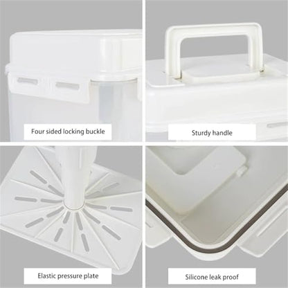Plastics Pickle Jar with Handle Kimchi Press and Fermentation Box Sealed Container Kitchens Food Storage Organizers - color: 5