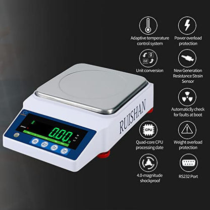 Lab Scale 5000gx0.01g High Precision Scientific Electronic Digital Laboratory Lab Weight Analytical Balance Scale .01g Accuracy Jewelry Pharmacy Chemistry Industria Calibrated Gram Scale - size: 5kg/0.01g