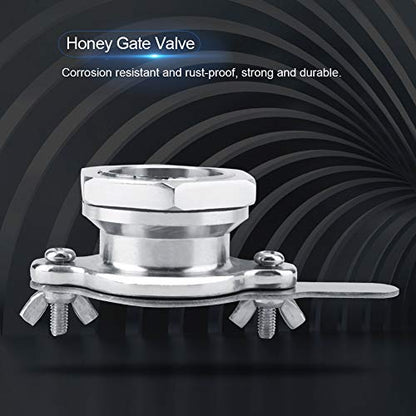 Stainless Steel Honey Gate Valve, Rust Proof Durable Honey Control, Bottling Pail Valve, Control for Smooth Operation, for Beekeepers, Home Honey Producers, Commerci