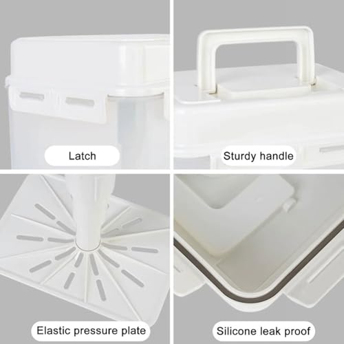 CCYLEZ Fermentation Container, Airtight 5L Kimchi Pickle Jar with Sealed Lid and Portable Handle for Home Fermentation PP Material