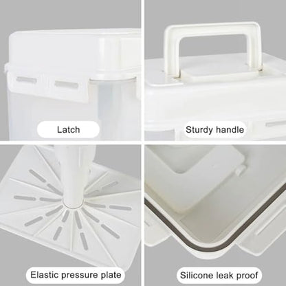 CCYLEZ Fermentation Container, Airtight 5L Kimchi Pickle Jar with Sealed Lid and Portable Handle for Home Fermentation PP Material